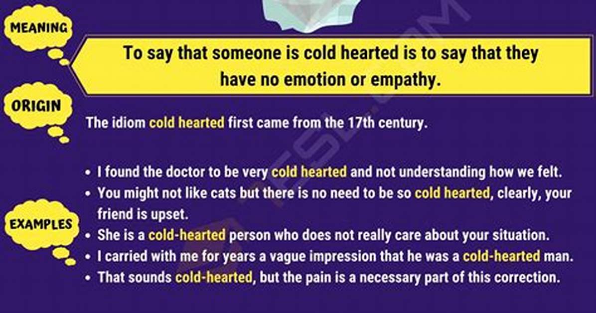 What Do Cold Hearted Mean