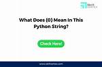 What Does {0} Mean in This Python String?