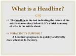What Does a Headline Do?