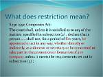 What Does a Restriction Mean?