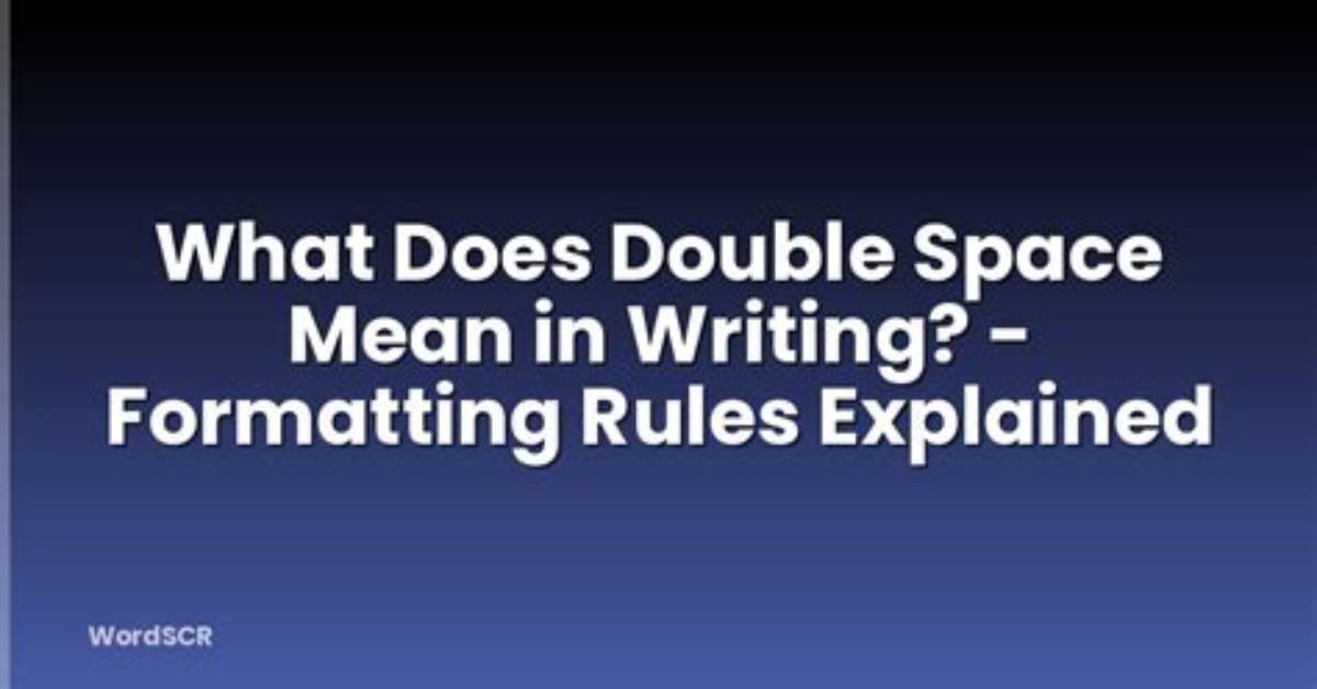 What Does a Space Mean?