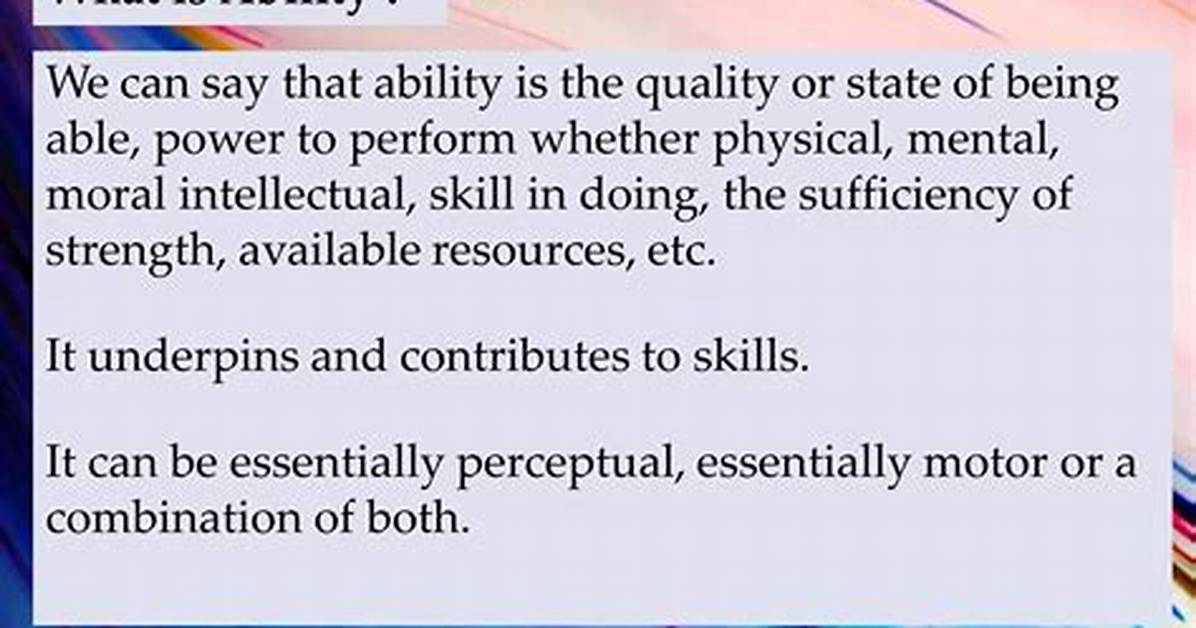 What Does Ability Mean