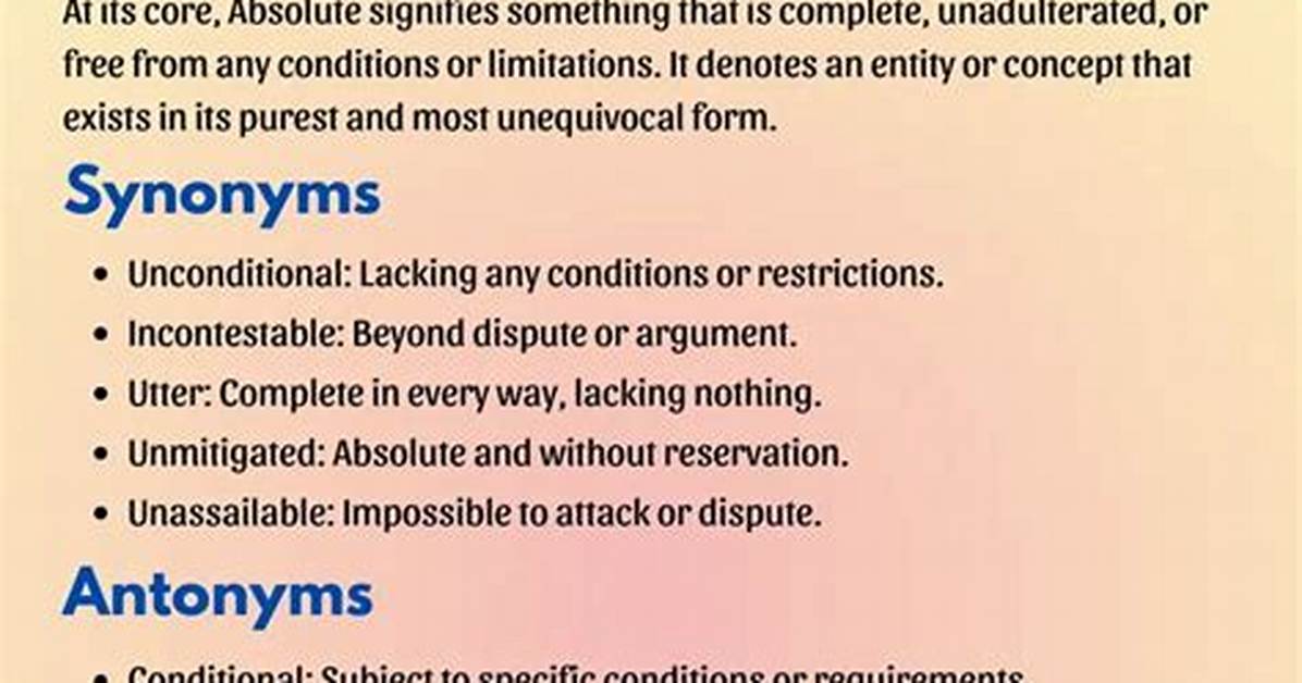 What Does Absolute Mean