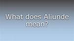 What Does Aliunde Mean?