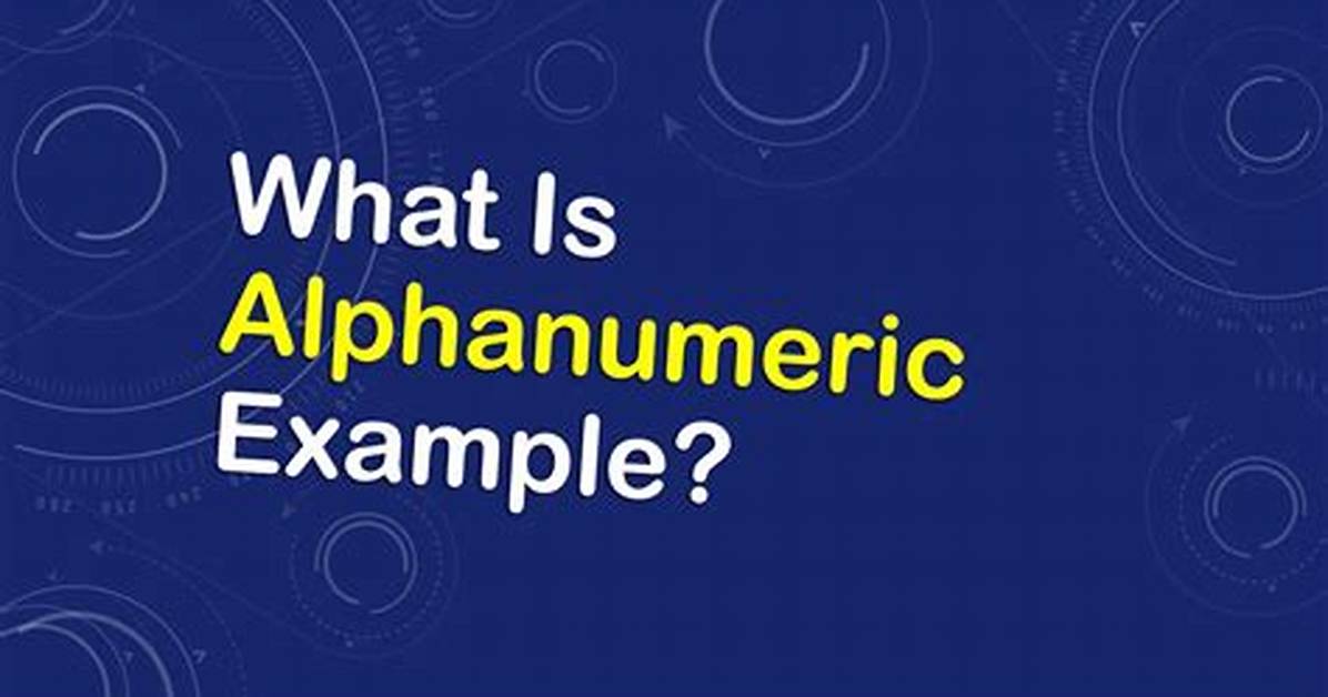 What Does Alphanumeric Mean Example?