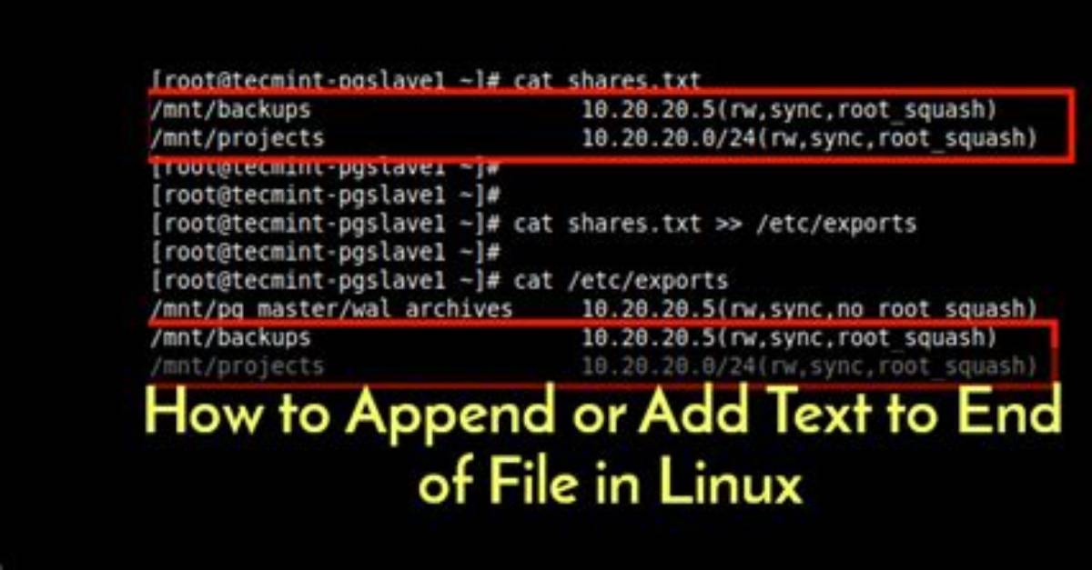 What Does Append Mean in Linux?