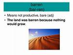 What Does Barren Mean