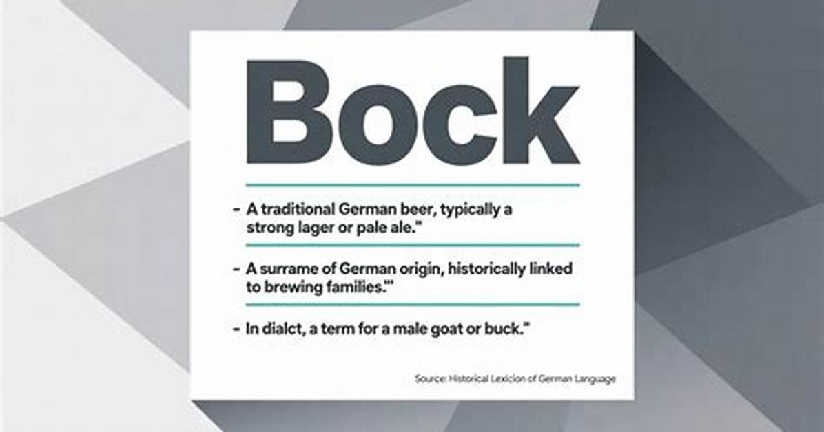What Does Bock Mean?