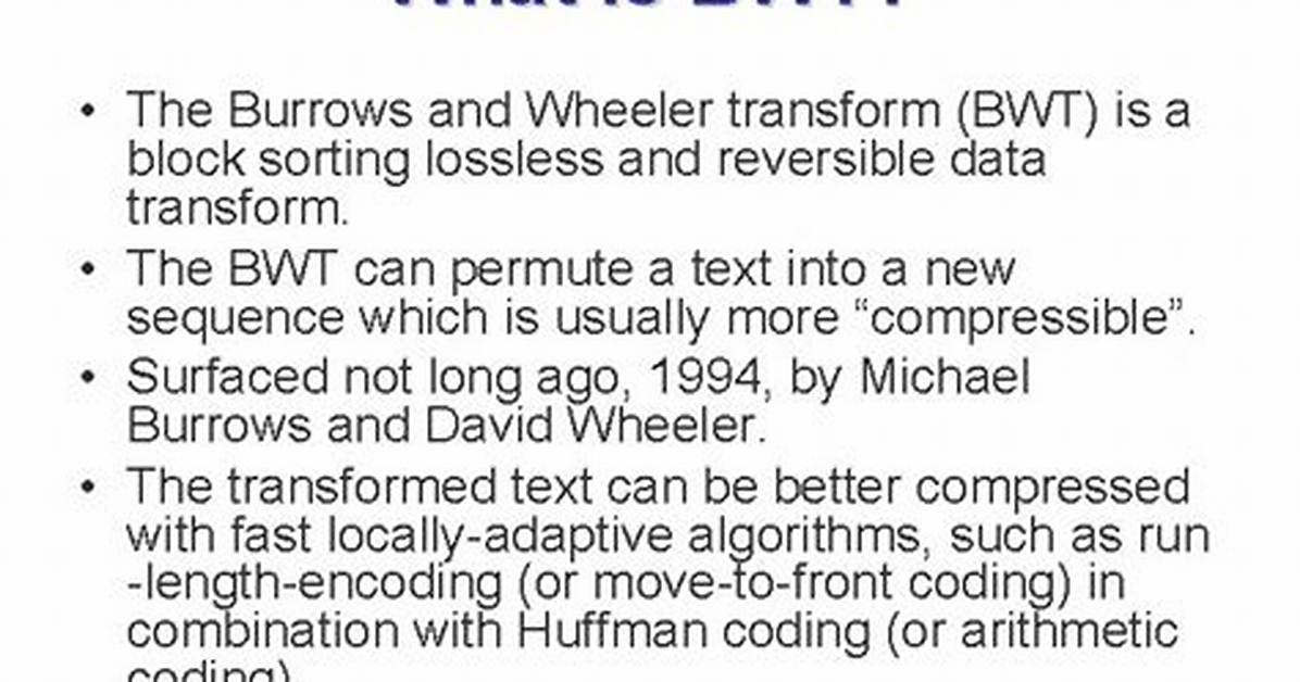 What Does Bwt Mean