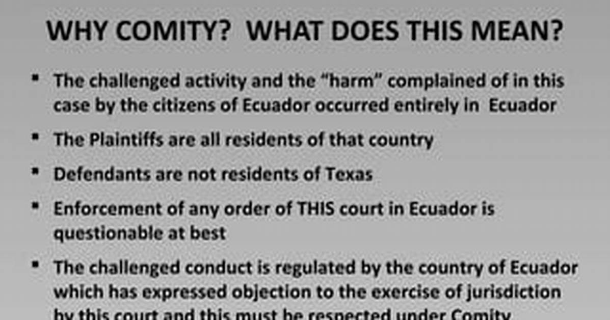 What Does Comity Mean?