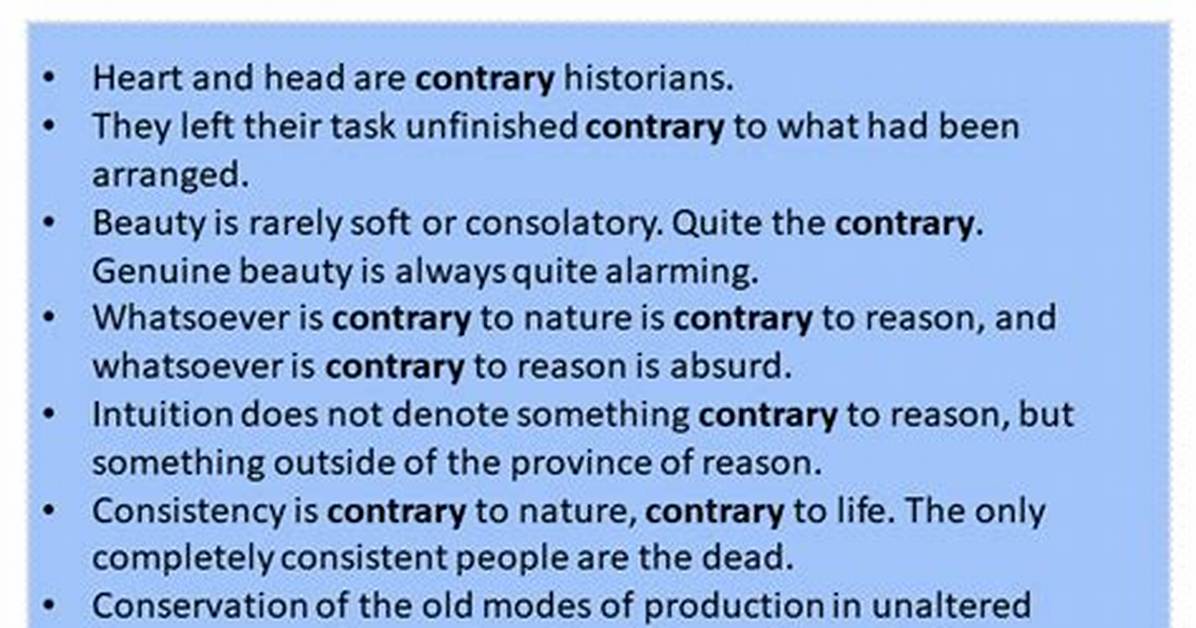 What Does Contrary Mean