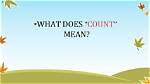 What Does Count Mean