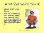What Does Crouch Mean
