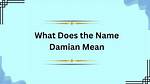 What Does Damian Mean