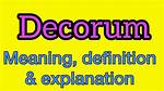 What Does Decorum Mean