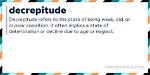What Does Decrepitude Definition?