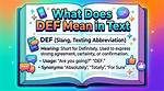 What Does Def Mean