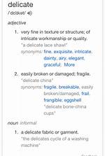 What Does Delicate Mean