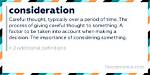 What Does Due Consideration Mean