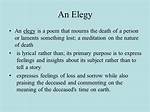 What Does Elegies Mean?