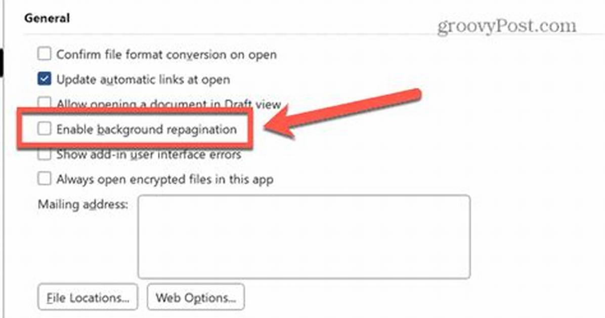 What Does Enable Background Repagination Mean?