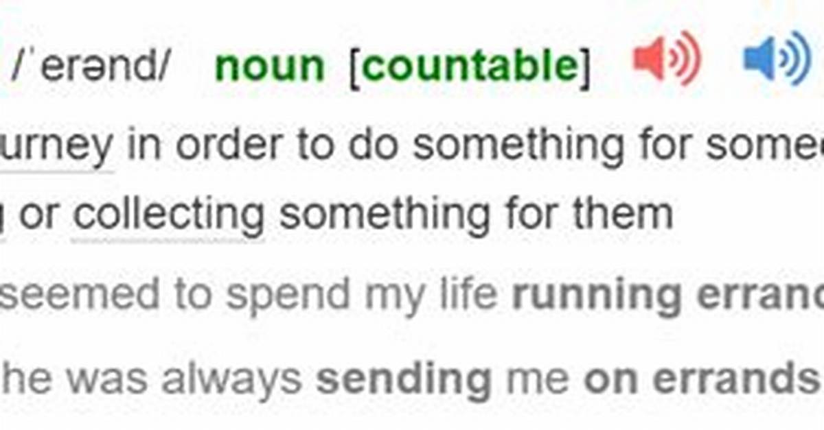 What Does Errands Mean