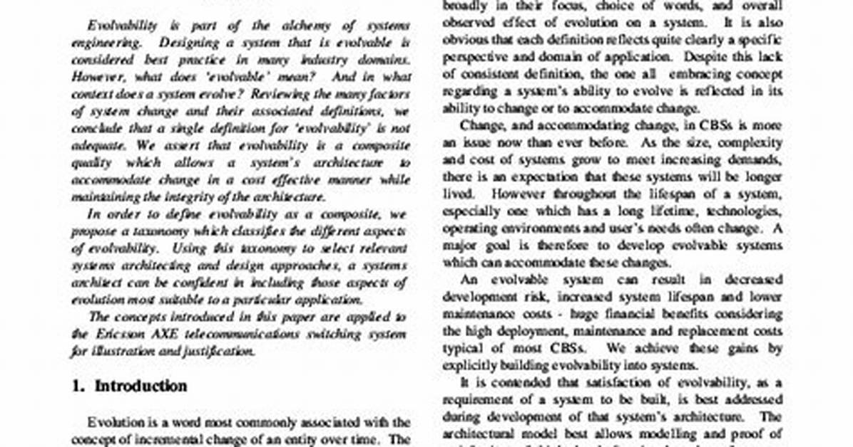 What Does Evolvable Mean?
