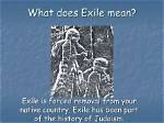 What Does Exile Mean?