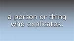 What Does Explicator Mean?