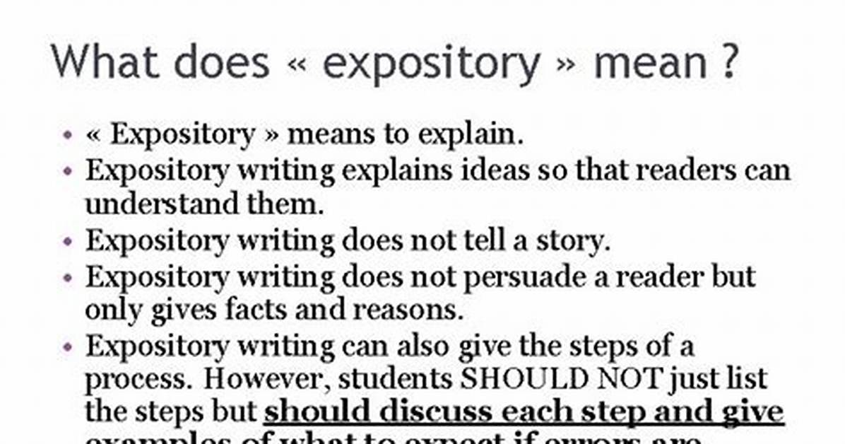 What Does Expository Mean