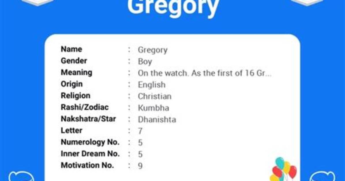 What Does Gregory Mean?