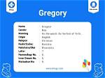 What Does Gregory Mean?