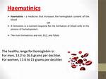 What Does Haematinics Include?