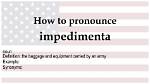 What Does Impedimenta Definition?