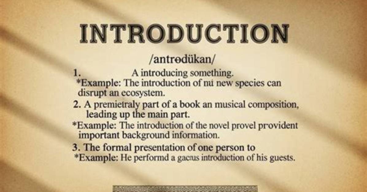 What Does Introduction Mean