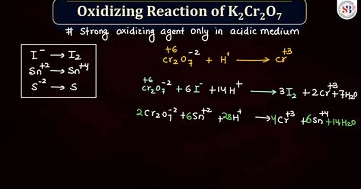 What Does K2Cr2O7 Oxidize