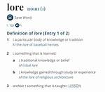 What Does Lore Mean