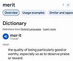 What Does Merit Mean