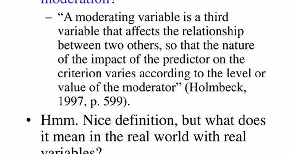 What Does Moderation Mean