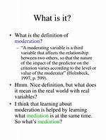 What Does Moderation Mean