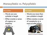 What Does Monosyllables Mean?