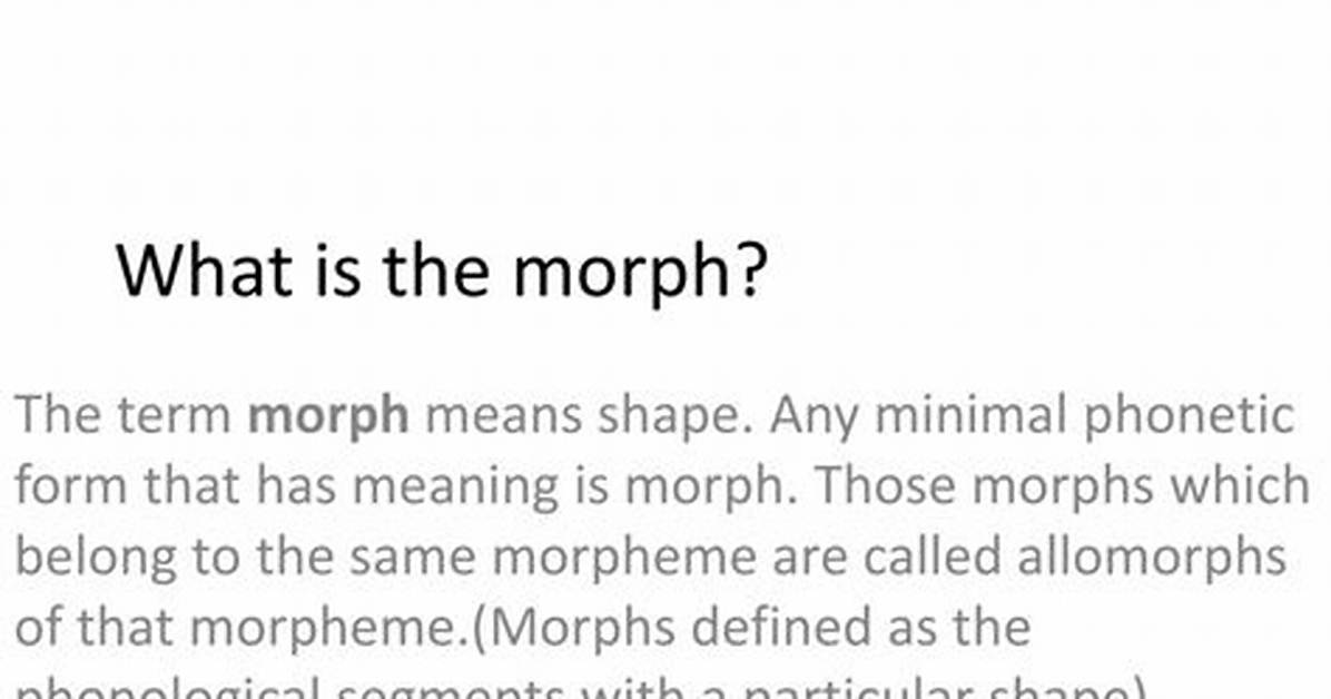 What Does Morph Mean