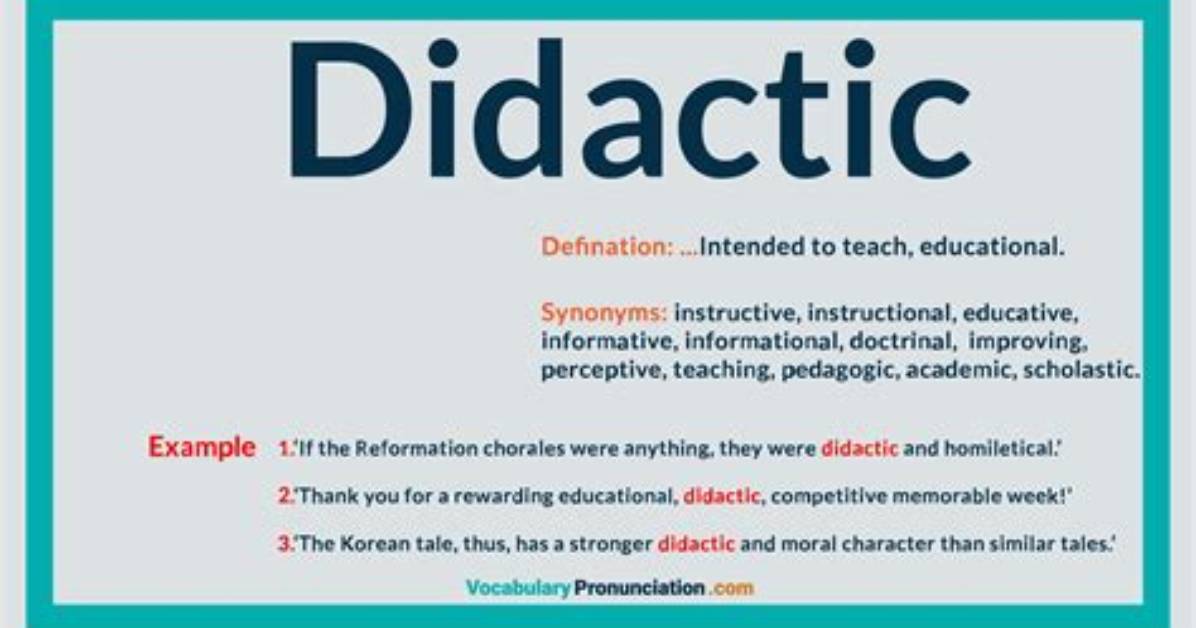 What Does Not Didactic Mean