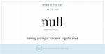 What Does Null Mean