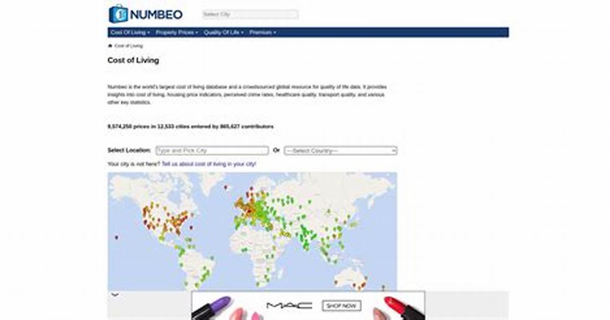 What Does Numbeo Stand for?