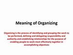 What Does Organizing Mean?