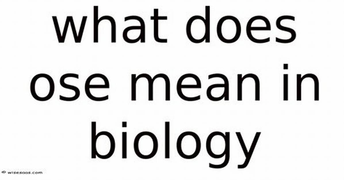 What Does Ose Mean