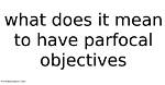 What Does Parfocal Mean?