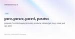 What Does Paro Mean?