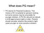 What Does Pg Stand For